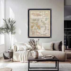 Bella Frye Home & Garden > Decor > Artwork Framed Jamaica Vintage Map - Ornate Embellishment Frame with Print