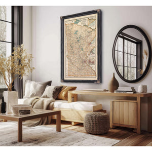 Bella Frye Home & Garden > Decor > Artwork Framed Minnesota Vintage Map - Ornate Embellishment Frame with Print