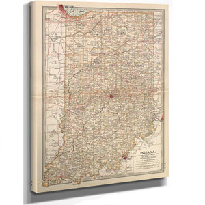 Bella Frye Home & Garden > Decor > Artwork Framed Indiana Vintage Map - Ornate Embellishment Frame with Print