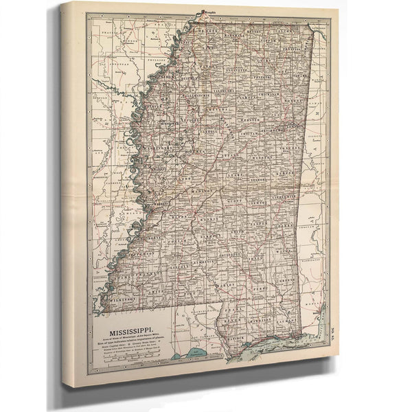 Bella Frye Home & Garden > Decor > Artwork Framed Mississippi Vintage Map - Ornate Embellishment Frame with Print