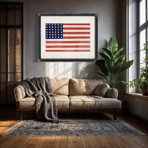 Bella Frye Vintage 36 Star American Flag Print: Patriotic USA Wall Art