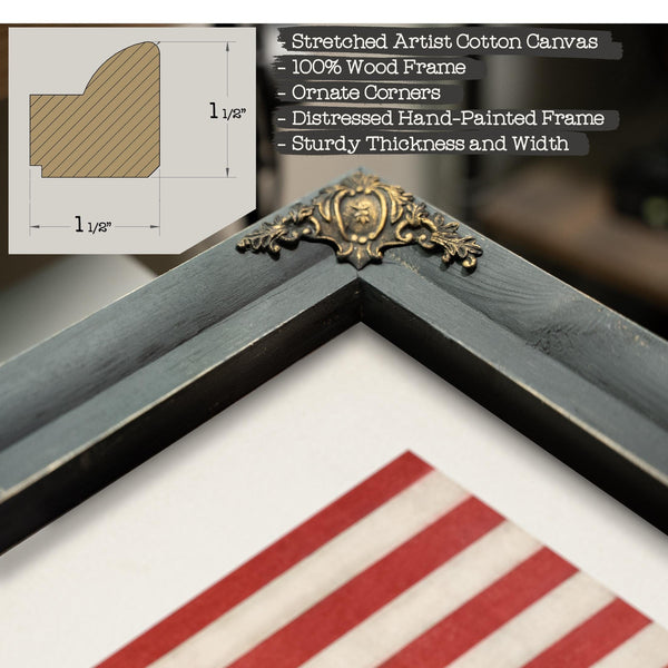 Bella Frye Vintage 36 Star American Flag Print: Patriotic USA Wall Art