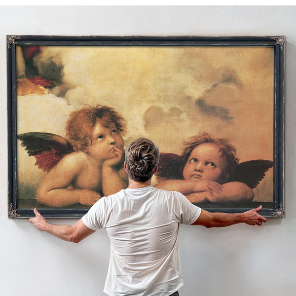Bella Frye Cherubs Angel Canvas Art Print: Vintage Renaissance Wall Decor, Optional Frame