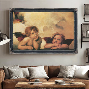 Bella Frye Cherubs Angel Canvas Art Print: Vintage Renaissance Wall Decor, Optional Frame