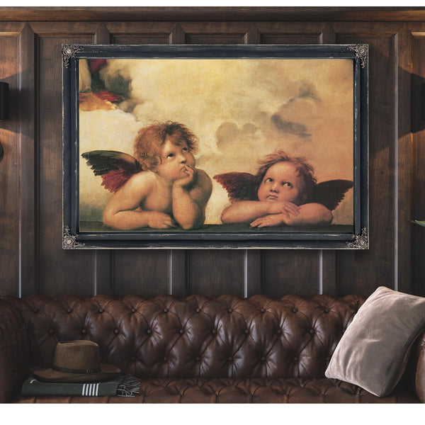 Bella Frye Cherubs Angel Canvas Art Print: Vintage Renaissance Wall Decor, Optional Frame
