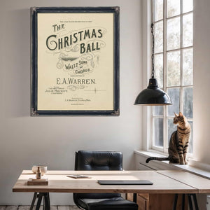 Bella Frye Framed Christmas Ball Art Print: E.A. Warren Victorian Decor