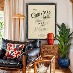 Bella Frye Framed Christmas Ball Art Print: E.A. Warren Victorian Decor