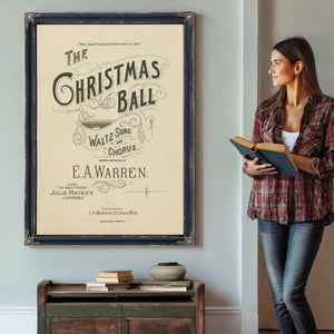 Bella Frye Framed Christmas Ball Art Print: E.A. Warren Victorian Decor