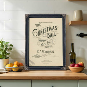 Bella Frye Framed Christmas Ball Art Print: E.A. Warren Victorian Decor