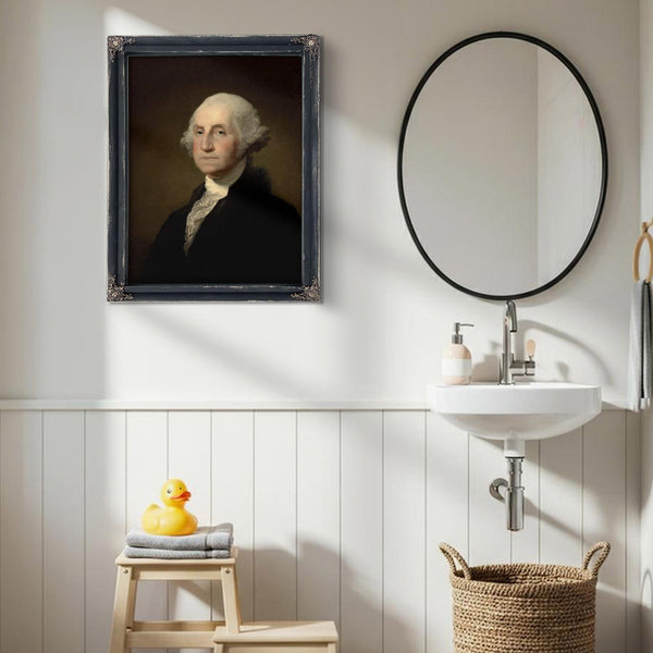Bella Frye George Washington Portrait: Vintage Historical Art Print, Ornate Frame Optional