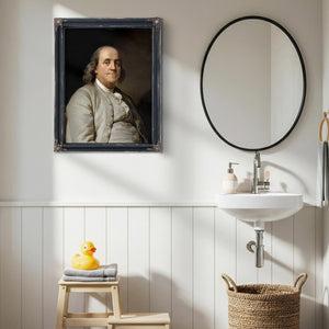 Bella Frye Benjamin Franklin Portrait: Vintage Historical Art Print, Ornate Frame Optional