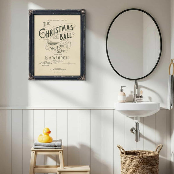 Bella Frye Framed Christmas Ball Art Print: E.A. Warren Victorian Decor