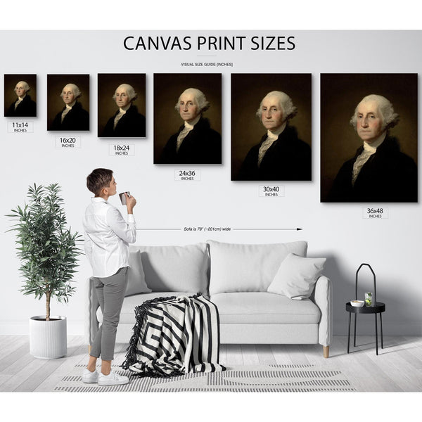 Bella Frye George Washington Portrait: Vintage Historical Art Print, Ornate Frame Optional