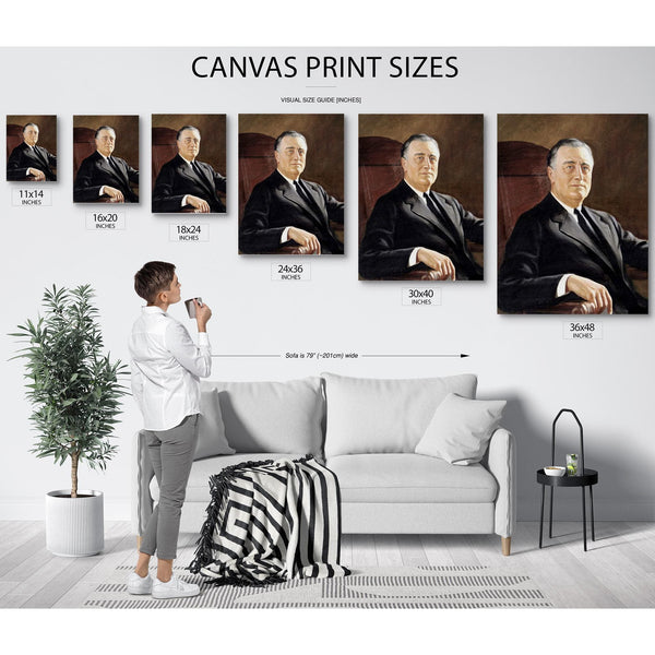 Bella Frye FDR Portrait: Vintage Historical Art Print - Framed, Unframed, or Canvas