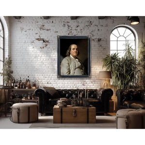 Bella Frye Benjamin Franklin Portrait: Vintage Historical Art Print, Ornate Frame Optional