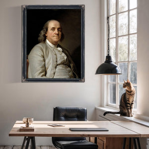 Bella Frye Benjamin Franklin Portrait: Vintage Historical Art Print, Ornate Frame Optional