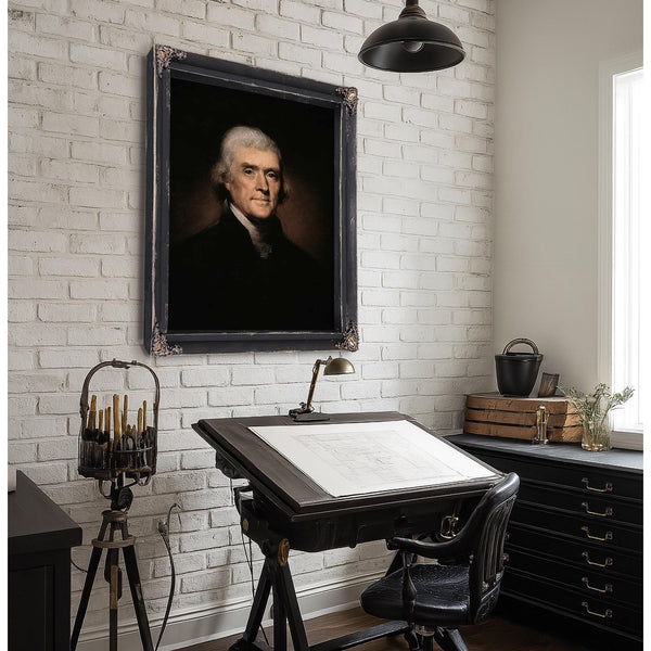 Bella Frye Thomas Jefferson Portrait: Vintage Historical Art Print, Framed or Canvas