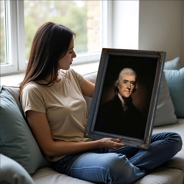 Bella Frye Thomas Jefferson Portrait: Vintage Historical Art Print, Framed or Canvas