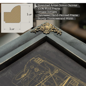 Bella Frye Vintage 1965 Ford Mustang Convertible Car Model Print,  Original Blueprint Canvas