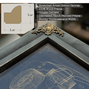 Bella Frye Vintage Cobra Daytona Coupe Mancave Blueprint Art