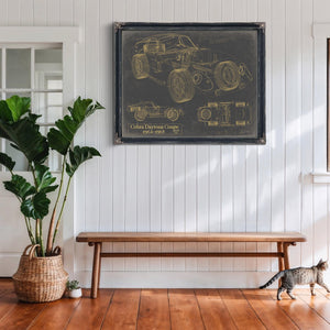 Bella Frye Vintage Cobra Daytona Coupe Mancave Blueprint Art