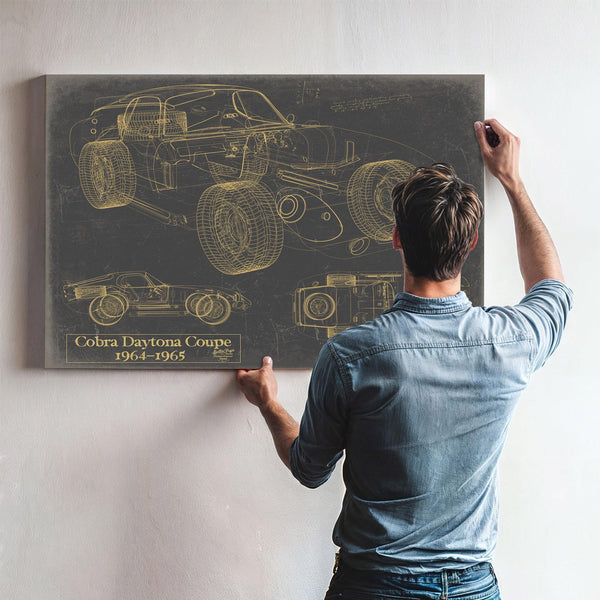 Bella Frye Vintage Cobra Daytona Coupe Mancave Blueprint Art