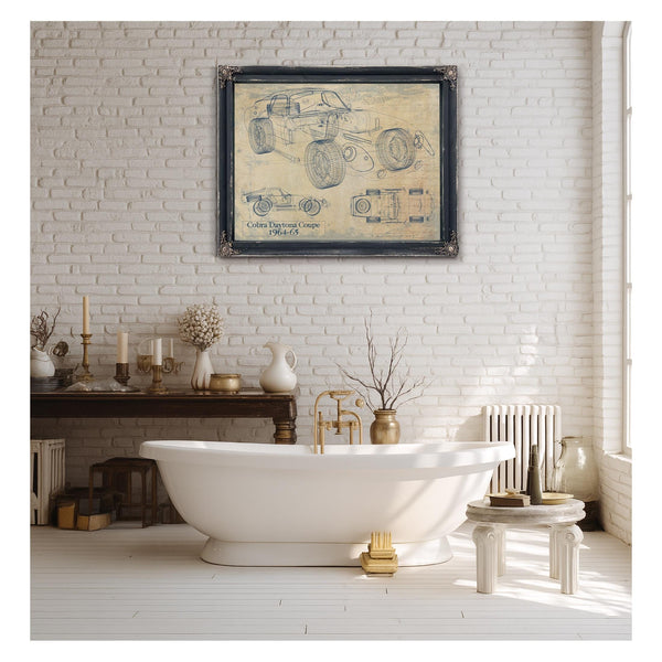 Bella Frye Vintage Cobra Daytona Coupe Mancave Blueprint Art