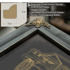 Bella Frye Vintage 1965 Chevrolet Nova Car Model Print,  Original Blueprint Canvas