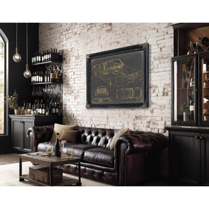 Bella Frye Vintage 1965 Ford Mustang Convertible Car Model Print,  Original Blueprint Canvas