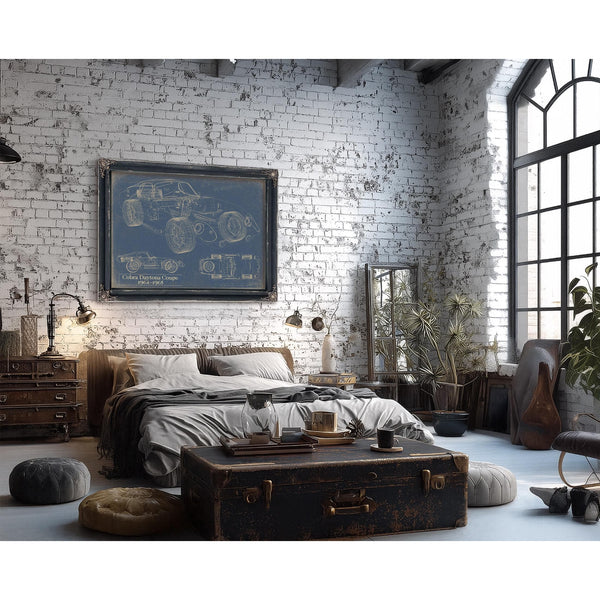 Bella Frye Vintage Cobra Daytona Coupe Mancave Blueprint Art