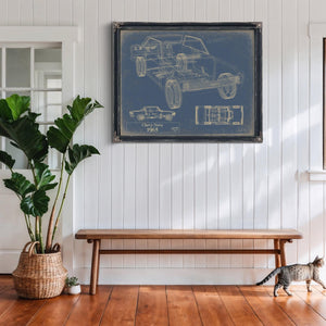 Bella Frye Vintage 1965 Chevrolet Nova Car Model Print,  Original Blueprint Canvas