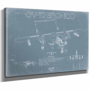 Bella Frye Home & Garden > Decor > Artwork North American Rockwell OV-10 Bronco Aircraft Blueprint Wall Art - Original Fighter Plane Print