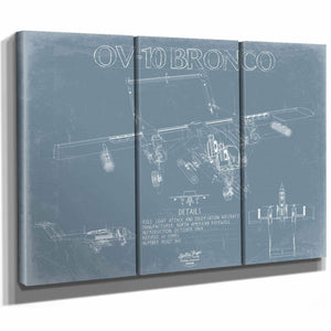 Bella Frye Home & Garden > Decor > Artwork North American Rockwell OV-10 Bronco Aircraft Blueprint Wall Art - Original Fighter Plane Print