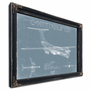 Bella Frye Home & Garden > Decor > Artwork Lockheed C-141 Starlifter Blueprint Wall Art - Original Aviation Plane Print