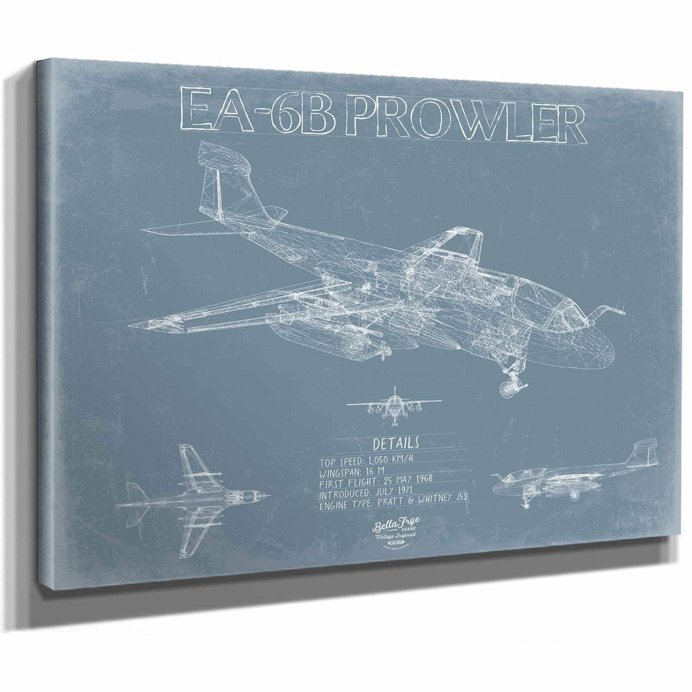 Bella Frye Home & Garden > Decor > Artwork Northrop Grumman EA-6B Prowler Aircraft Blueprint Wall Art - Original Fighter Plane Print