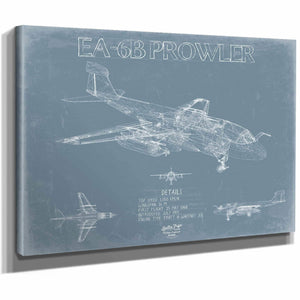 Bella Frye Home & Garden > Decor > Artwork Northrop Grumman EA-6B Prowler Aircraft Blueprint Wall Art - Original Fighter Plane Print
