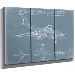 Bella Frye Home & Garden > Decor > Artwork Northrop Grumman EA-6B Prowler Aircraft Blueprint Wall Art - Original Fighter Plane Print