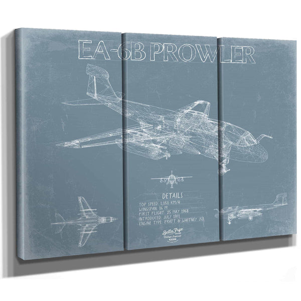Bella Frye Home & Garden > Decor > Artwork Northrop Grumman EA-6B Prowler Aircraft Blueprint Wall Art - Original Fighter Plane Print