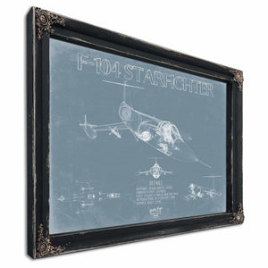 Bella Frye Home & Garden > Decor > Artwork F-104 Starfighter Aircraft Blueprint Wall Art - Original Airplane Print