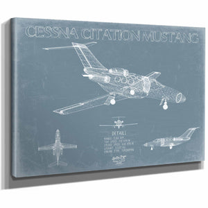 Bella Frye Home & Garden > Decor > Artwork Cessna Citation Mustang Aircraft Blueprint Wall Art - Original Airplane Print