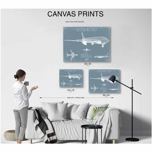 Bella Frye Home & Garden > Decor > Artwork Boeing 767 Aircraft Blueprint Wall Art - Original Aviation Plane Print