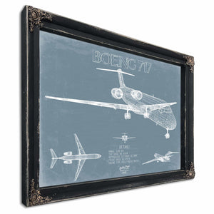 Bella Frye Home & Garden > Decor > Artwork Boeing 717 Aircraft Blueprint Wall Art - Original Aviation Plane Print