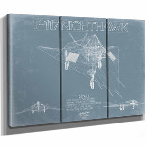 Bella Frye Home & Garden > Decor > Artwork F-117 Nighthawk Aircraft Blueprint Wall Art - Original Fighter Plane Print