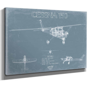 Bella Frye Home & Garden > Decor > Artwork Cessna 150 Aircraft Blueprint Wall Art - Original Airplane Print