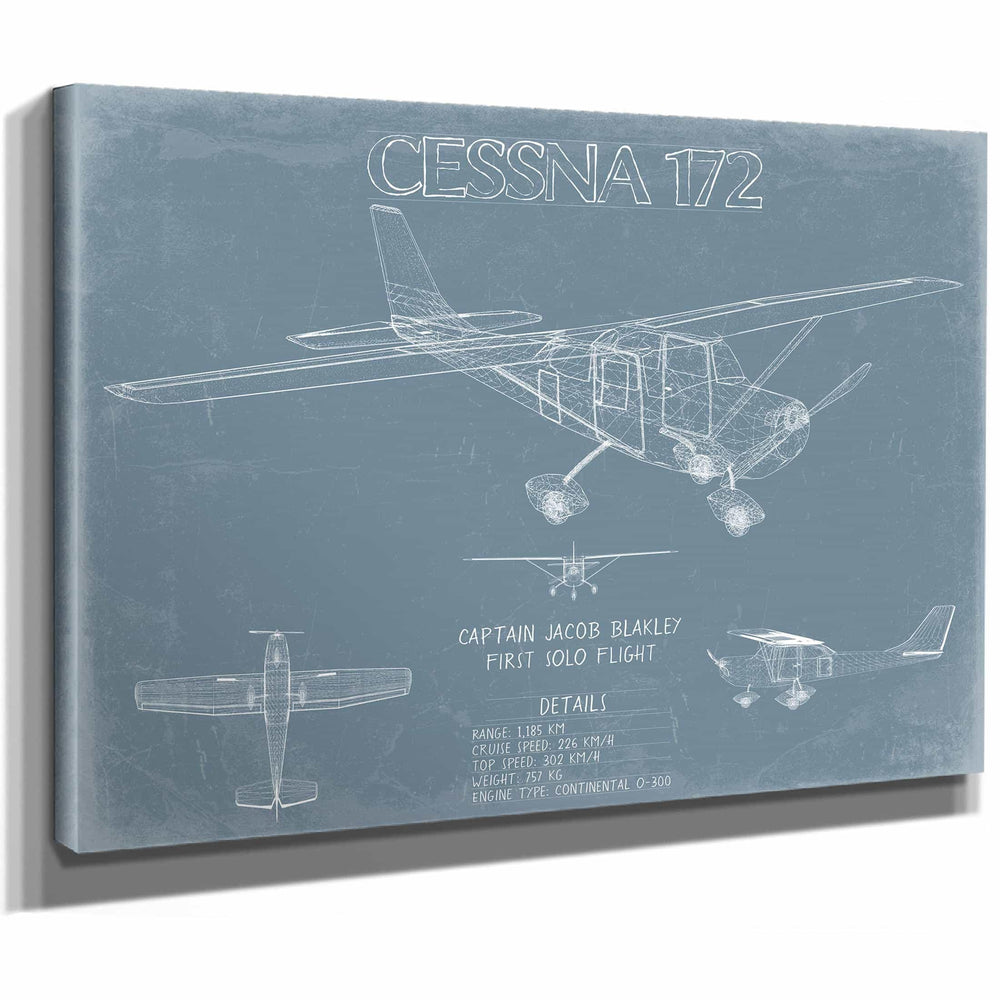 Bella Frye Home & Garden > Decor > Artwork Cessna 172 Aircraft Blueprint Wall Art - Original Airplane Print