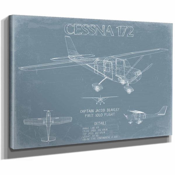Bella Frye Home & Garden > Decor > Artwork Cessna 172 Aircraft Blueprint Wall Art - Original Airplane Print