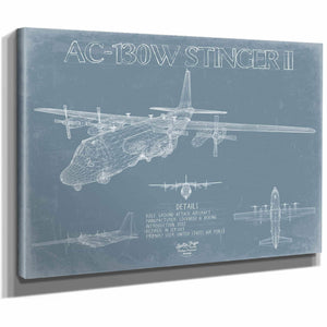 Bella Frye Home & Garden > Decor > Artwork AC-130W Stinger II Aircraft Blueprint Wall Art - Original Aviation Plane Print