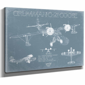 Bella Frye Home & Garden > Decor > Artwork Grumman G-21 Goose Blueprint Wall Art - Original Airplane Print
