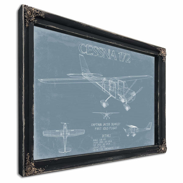 Bella Frye Home & Garden > Decor > Artwork Cessna 172 Aircraft Blueprint Wall Art - Original Airplane Print