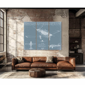 Bella Frye Home & Garden > Decor > Artwork Beechcraft Bonanza V35 Aircraft Blueprint Wall Art - Original Aviation Plane Print